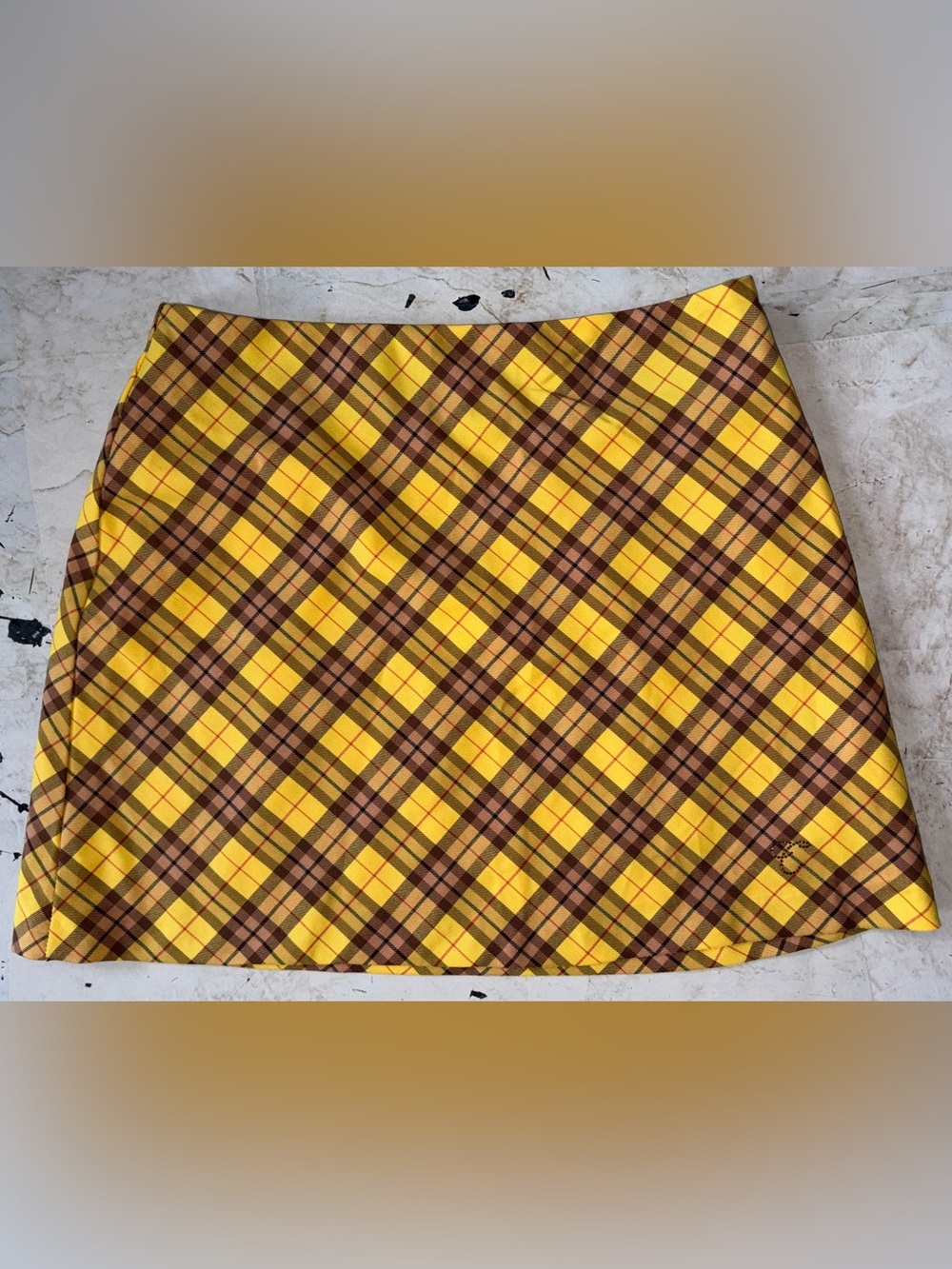 Yellow Plaid Mini Skirt